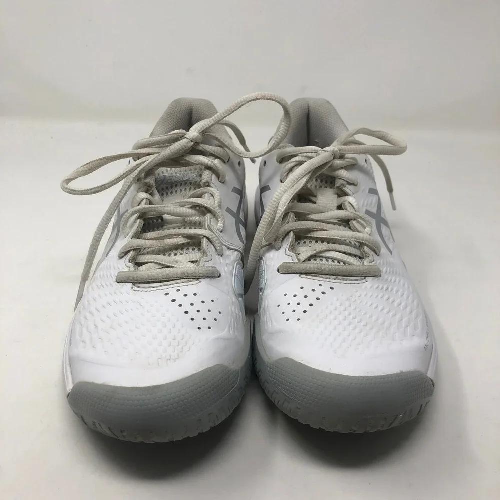 Asics Gel-Challenger 13 Tennis Shoes Womens 7.5 White Silver Breathable Workout